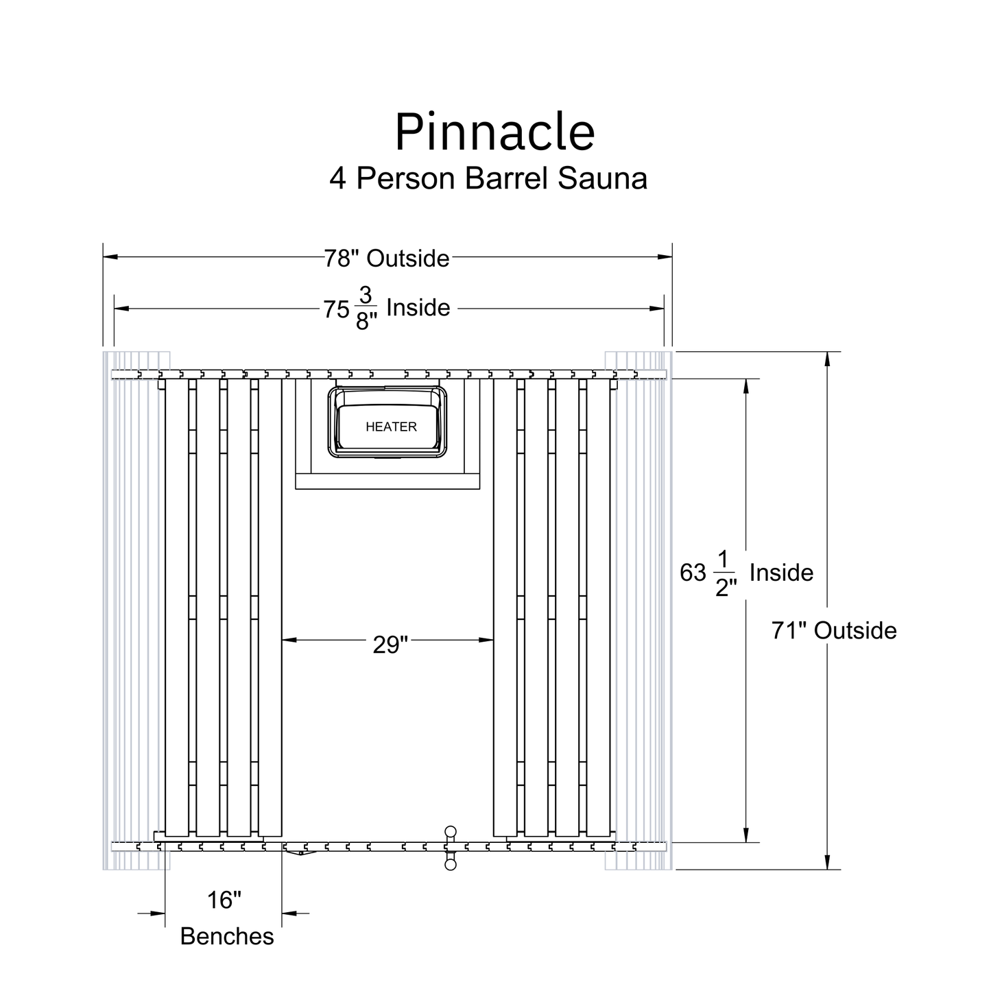 Pinnacle 4 Person Barrel Sauna