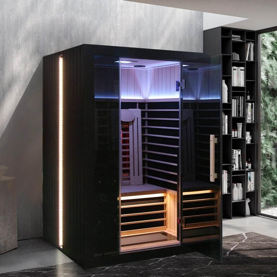 Sun Home Eclipse™ 2-Person Indoor Red Light & Full-Spectrum Infrared Sauna