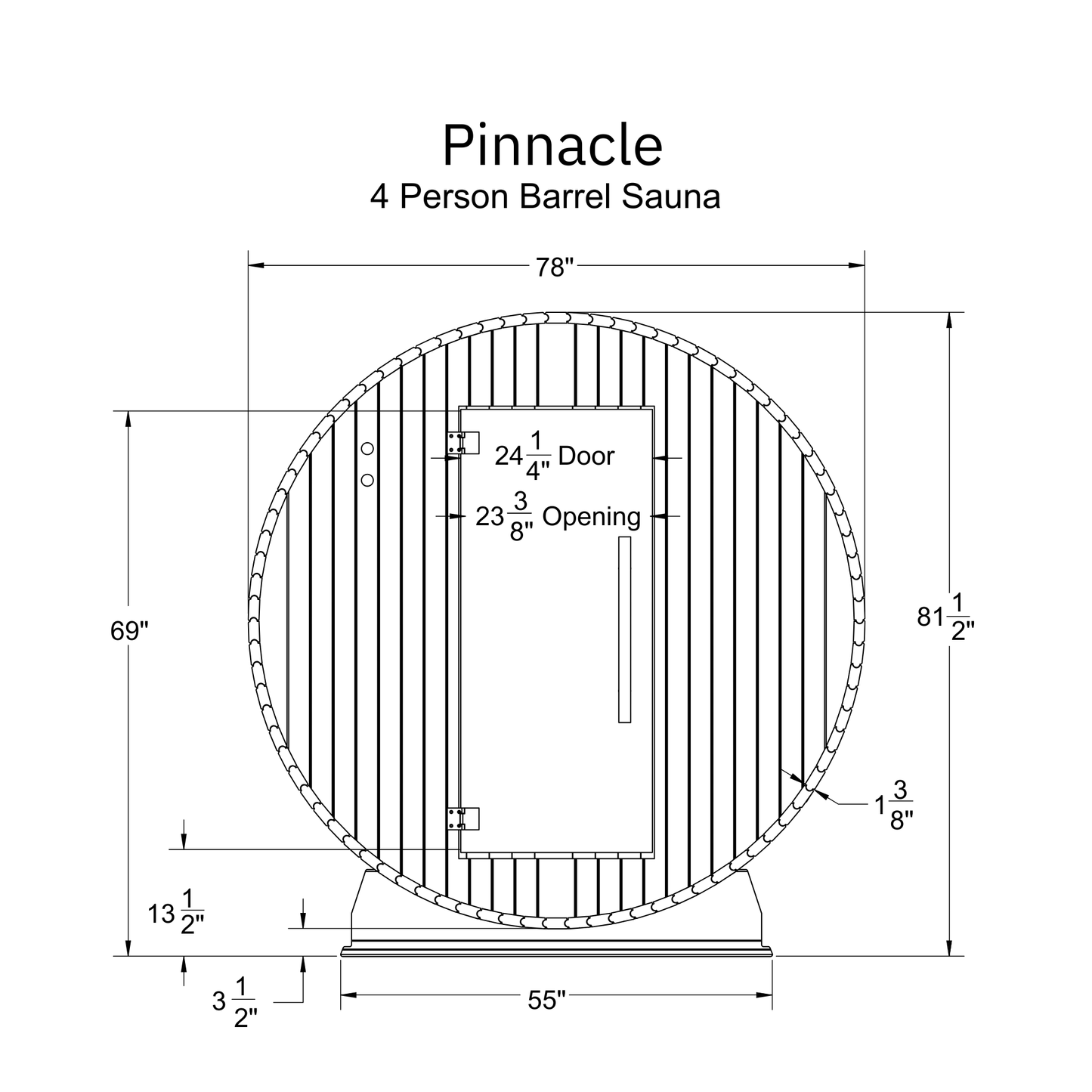 Pinnacle 4 Person Barrel Sauna