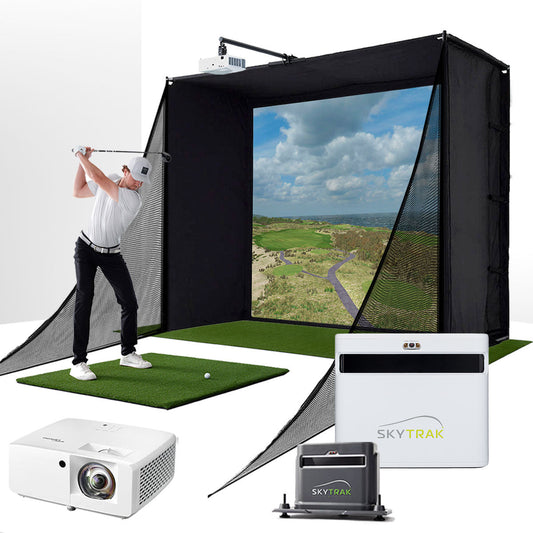 SkyTrak Plus SimStudio Complete Golf Simulator Package