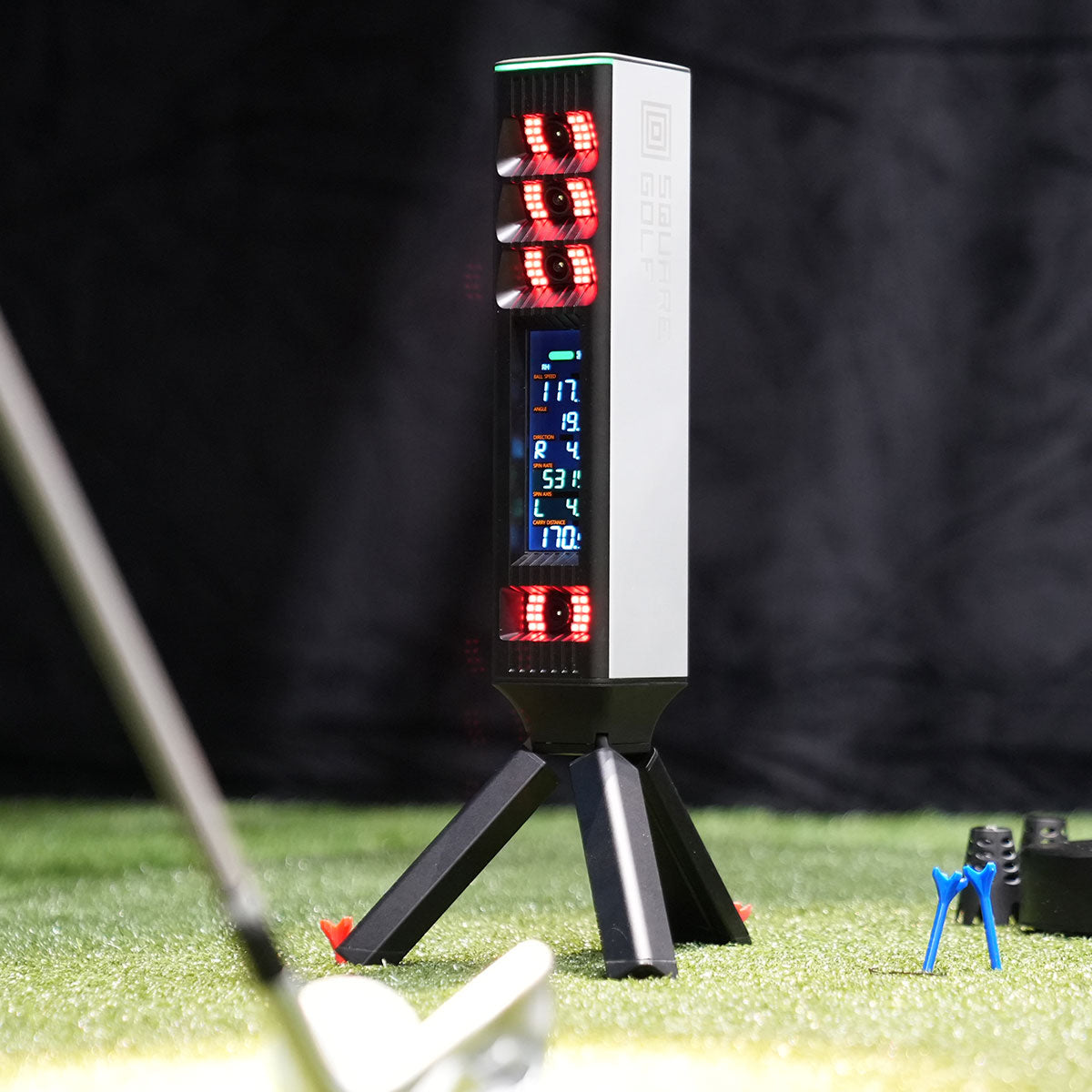 Square Golf Omni with PlayBetter SimStudio™ COMPLETE Package | Golf Simulator Studio with Impact Screen, Enclosure, Side Barriers, Hitting/Putting Mats & Projector